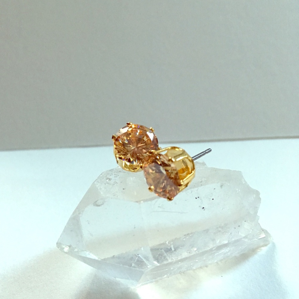 Cubic Zirconia Amber Stud